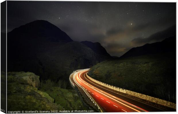Glencoe by night Canvas Print by Scotland's Scenery