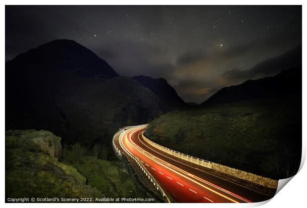 Glencoe by night Print by Scotland's Scenery