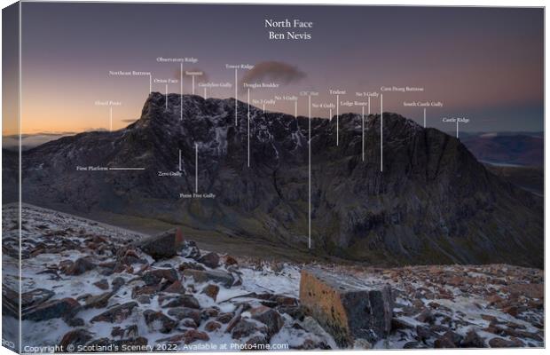 The North Face of Ben Nevis Canvas Print by Scotland's Scenery
