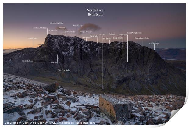 The North Face of Ben Nevis Print by Scotland's Scenery