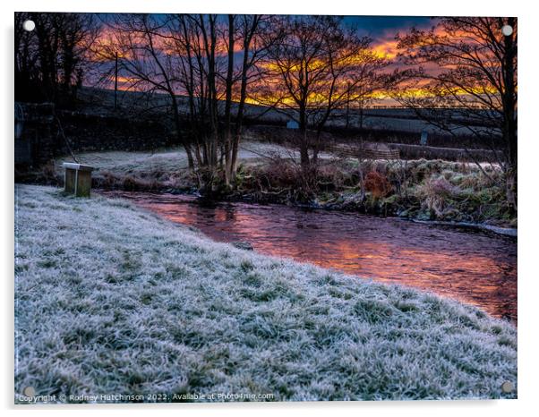 Crisp Winter Sunrise Acrylic by Rodney Hutchinson