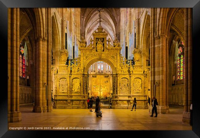 Retrochoir of the cathedral of león Framed Print by Jordi Carrio