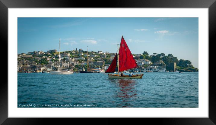 Fowey Harbour. View towards Polruan. Framed Mounted Print by Chris Rose