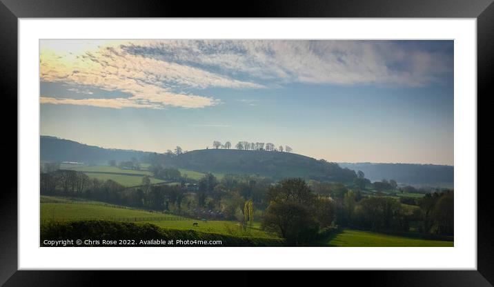 Cotswold escarpment Gloucestershire landscape Framed Mounted Print by Chris Rose