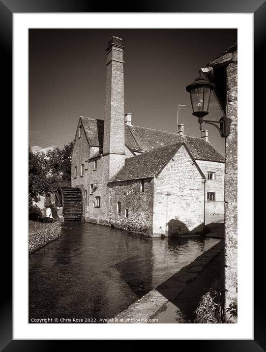 Lower Slaughter mill Framed Mounted Print by Chris Rose