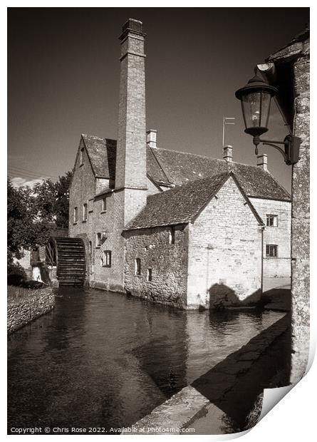 Lower Slaughter mill Print by Chris Rose