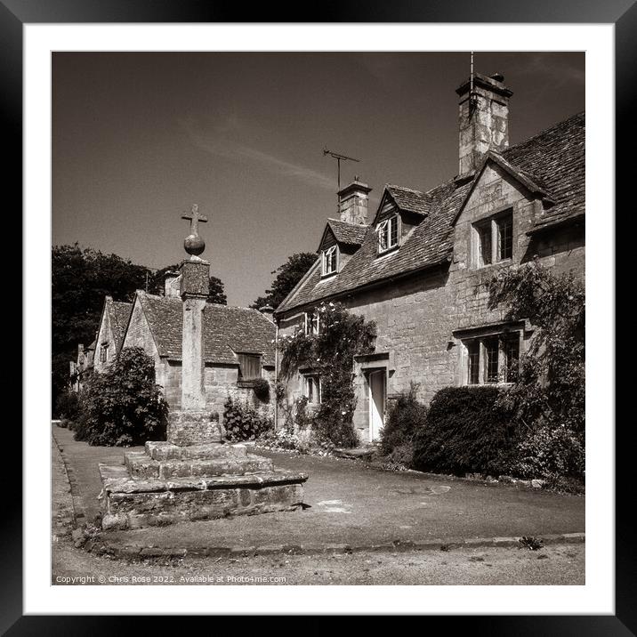 Stanton, Cotswold cottages Framed Mounted Print by Chris Rose