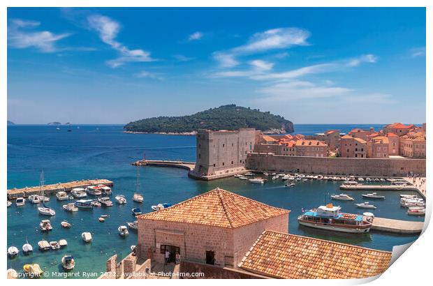 The Old Port of Dubrovnik Print by Margaret Ryan