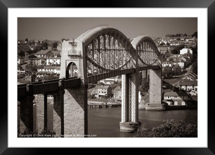 Saltash, Brunels rail bridge over the River Tamar Framed Mounted Print by Chris Rose