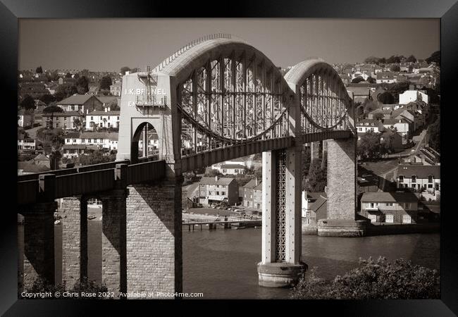 Saltash, Brunels rail bridge over the River Tamar Framed Print by Chris Rose