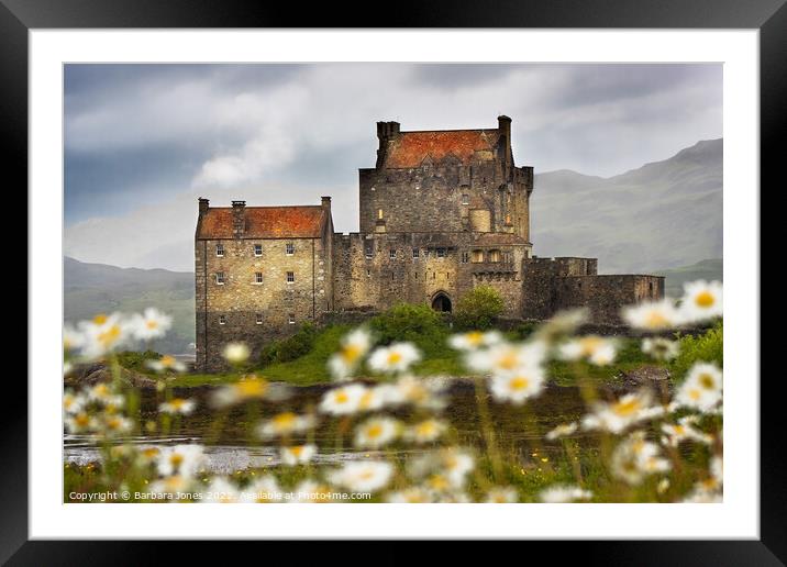 Eilean Donan Castle and  Summer Flowers, Scotland. Framed Mounted Print by Barbara Jones