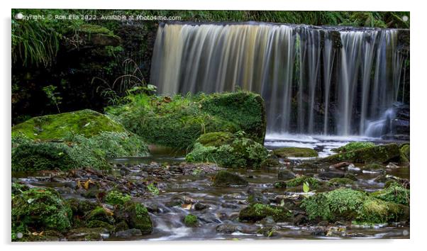 Hayburn Wyke Waterfall Acrylic by Ron Ella
