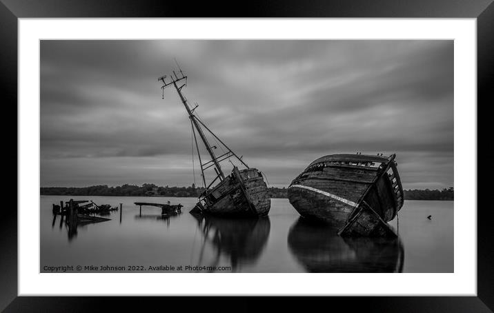 Boat Graveyard Framed Mounted Print by Mike Johnson