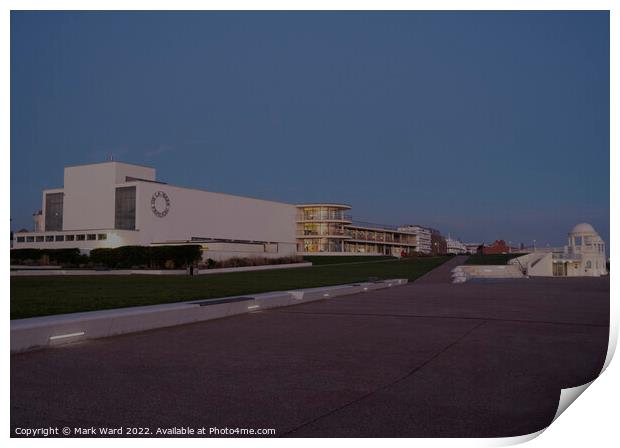 The De La Warr Pavilion on a Winters Eve. Print by Mark Ward