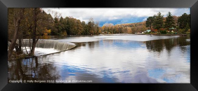 'Tranquil Derwent River's Horseshoe Falls' Framed Print by Holly Burgess