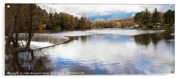 'Tranquil Derwent River's Horseshoe Falls' Acrylic by Holly Burgess