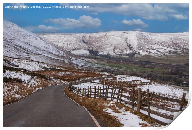 Dramatic Winter Scenery: Edale, Derbyshire Print by Holly Burgess