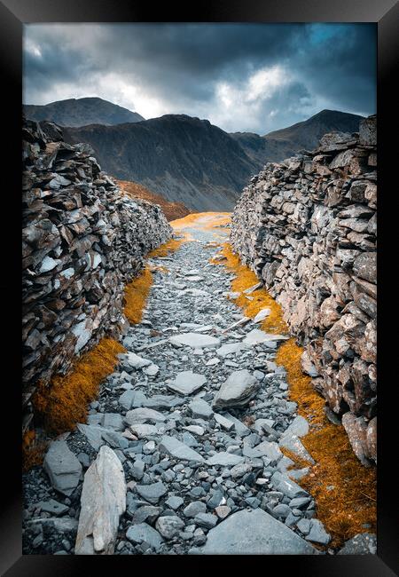 Slate path leading to Hay Stacks Fell Framed Print by Alan Wise