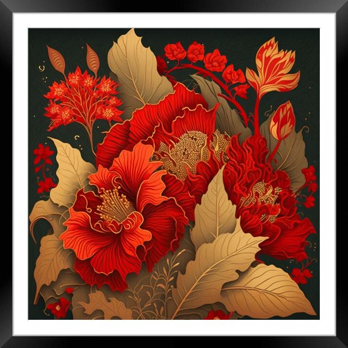 Red Poppies 03 Framed Mounted Print by Amanda Moore