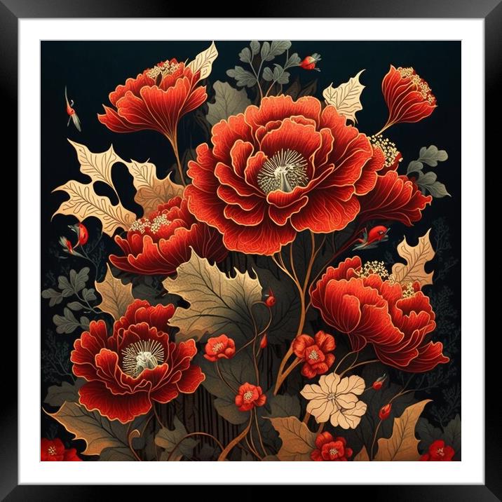 Red Poppies 04 Framed Mounted Print by Amanda Moore