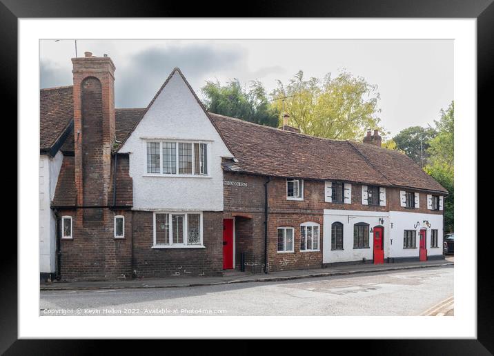 Houses on the corner of Missenden Road and Wey Lane.  Framed Mounted Print by Kevin Hellon