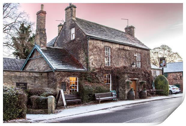 The Rockingham Arms In the Snow Print by Apollo Aerial Photography