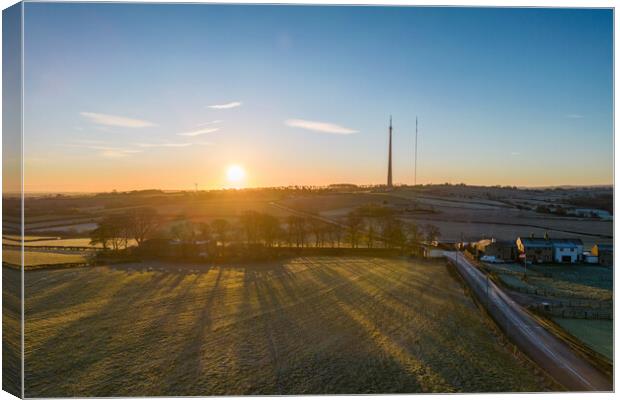 Emley Moor TV Mast Sunrise Canvas Print by Apollo Aerial Photography