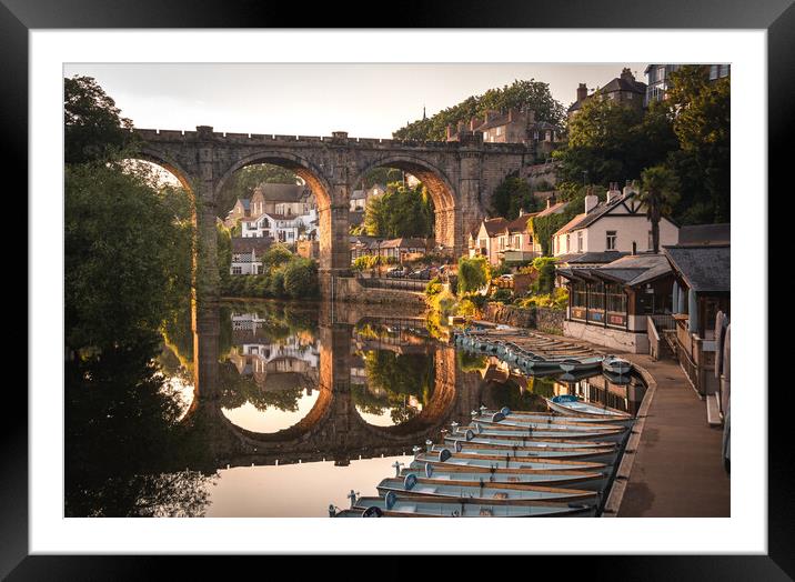 Knaresborough waterfront and viaduct Framed Mounted Print by Alan Wise