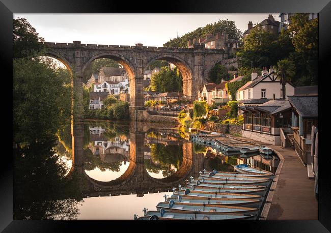 Knaresborough waterfront and viaduct Framed Print by Alan Wise
