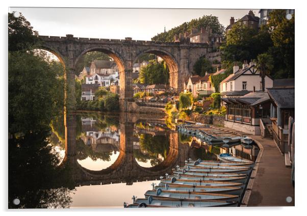 Knaresborough waterfront and viaduct Acrylic by Alan Wise