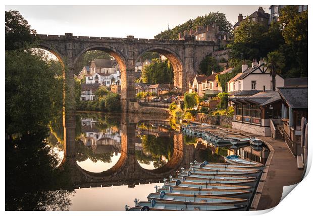 Knaresborough waterfront and viaduct Print by Alan Wise