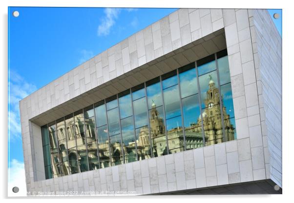 Museum of Liverpool reflecting The Three Graces Acrylic by Bernard Rose Photography