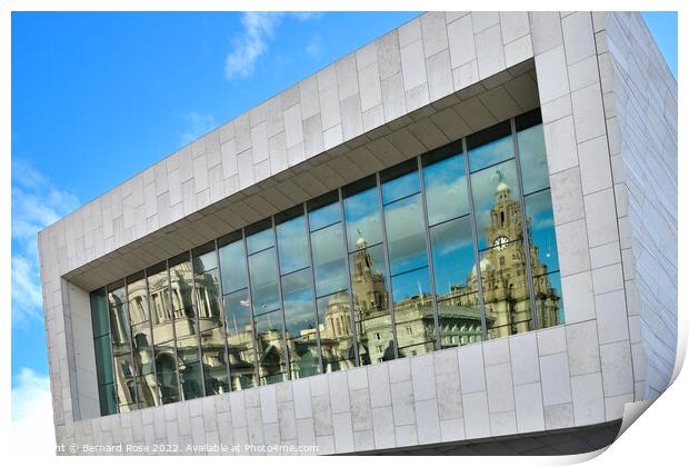Museum of Liverpool reflecting The Three Graces Print by Bernard Rose Photography