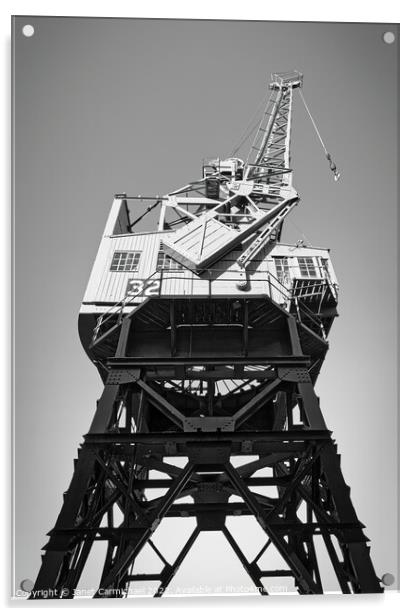 Iconic Cargo Cranes of Bristol Acrylic by Janet Carmichael