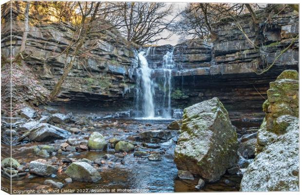 A Wintry Summerhill Force Canvas Print by Richard Laidler