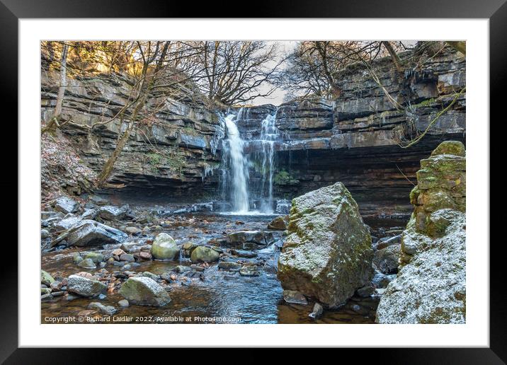 A Wintry Summerhill Force Framed Mounted Print by Richard Laidler