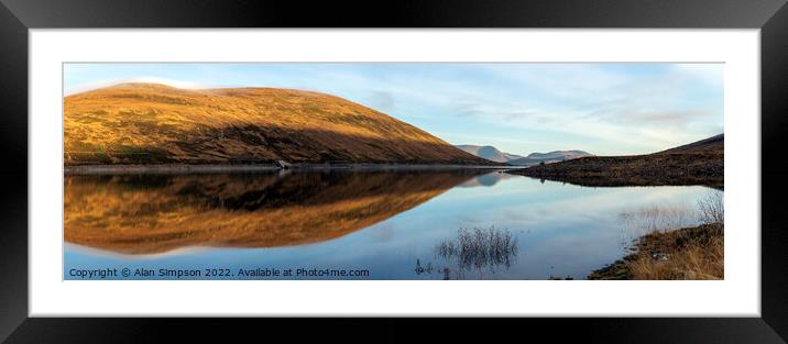 Loch Glascarnoch reflections Framed Mounted Print by Alan Simpson