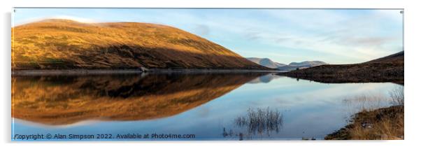 Loch Glascarnoch reflections Acrylic by Alan Simpson