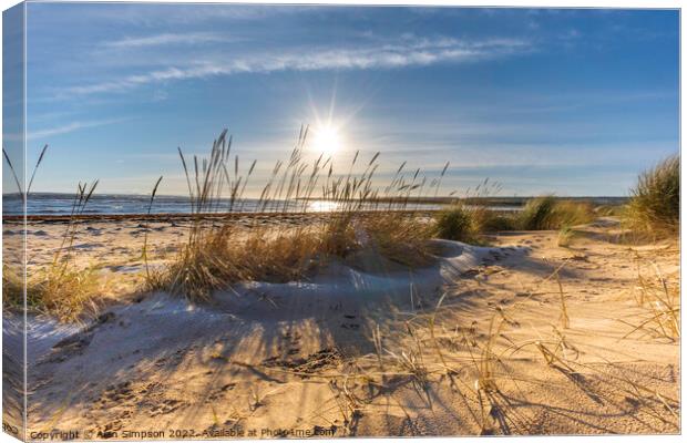 Dornoch Beach Sunrise Canvas Print by Alan Simpson