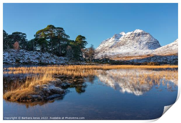 Loch Clair  Liathach, Winter Reflection,  Torridon Print by Barbara Jones