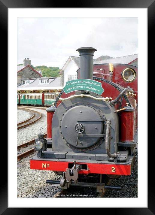 Steam train at the station at Porthmadog, Wales Framed Mounted Print by john hill