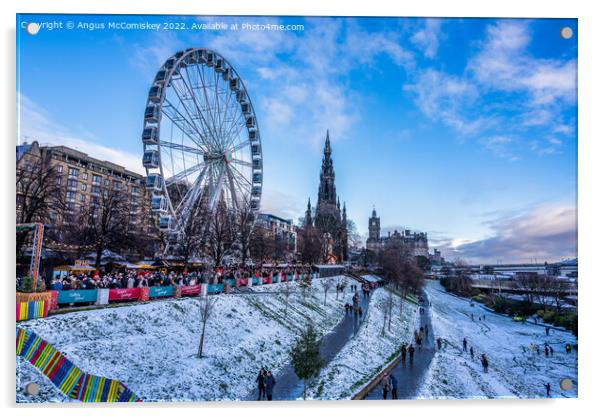 Edinburgh Christmas Market 2022 Acrylic by Angus McComiskey