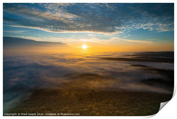 Rolling Fog sunrise Print by Mark Searle