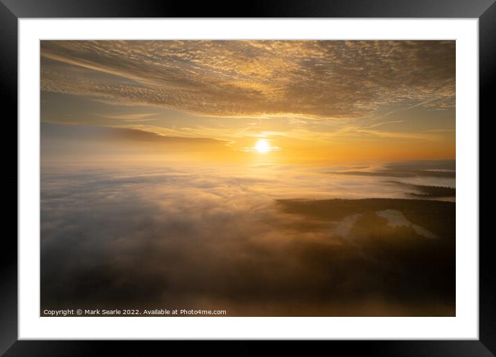 Sunrise above Rolling fog. Framed Mounted Print by Mark Searle