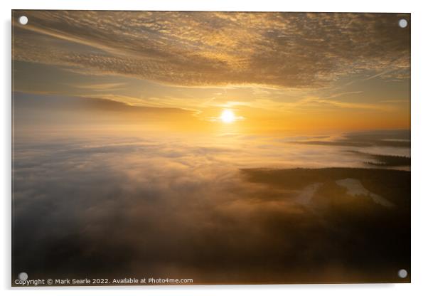 Sunrise above Rolling fog. Acrylic by Mark Searle