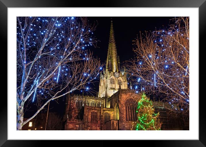 Rotherham Minster at Night Framed Mounted Print by Darren Galpin