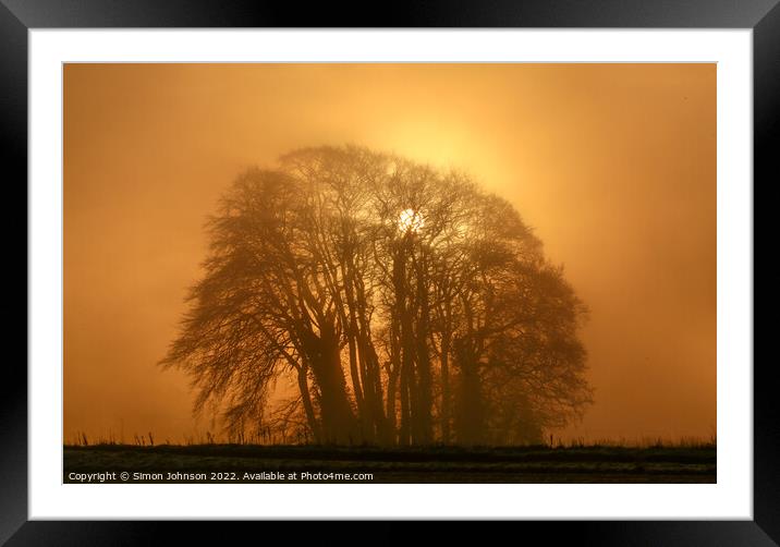 Misty sunrise  Framed Mounted Print by Simon Johnson
