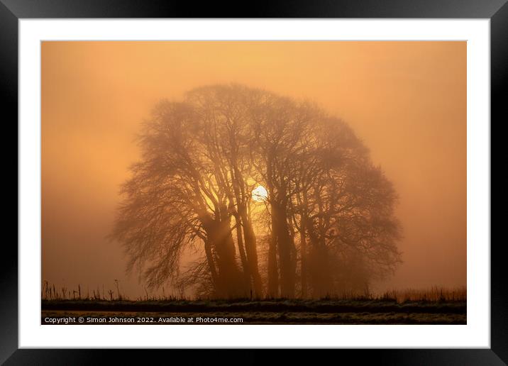 misty sunrise Framed Mounted Print by Simon Johnson