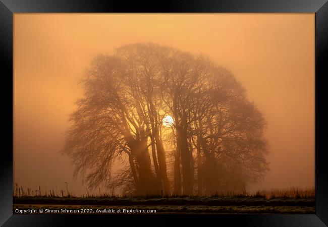 misty sunrise Framed Print by Simon Johnson