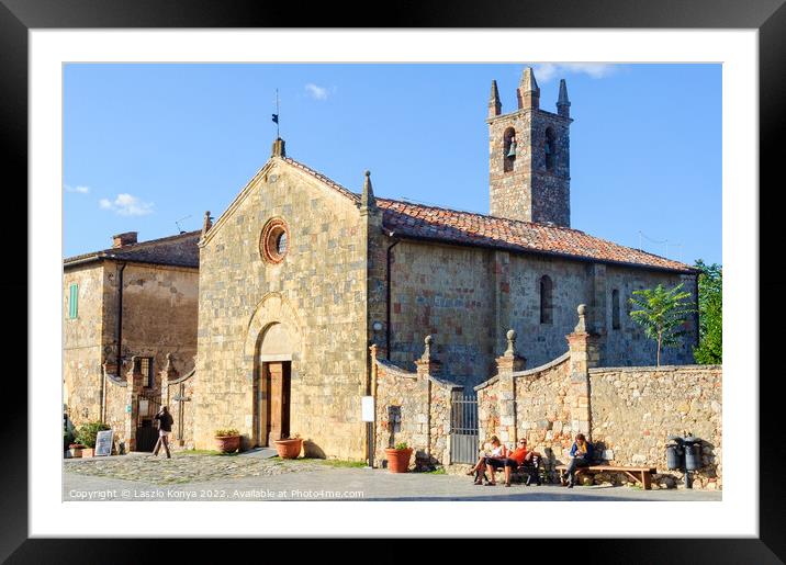 Parish church - Monteriggioni  Framed Mounted Print by Laszlo Konya